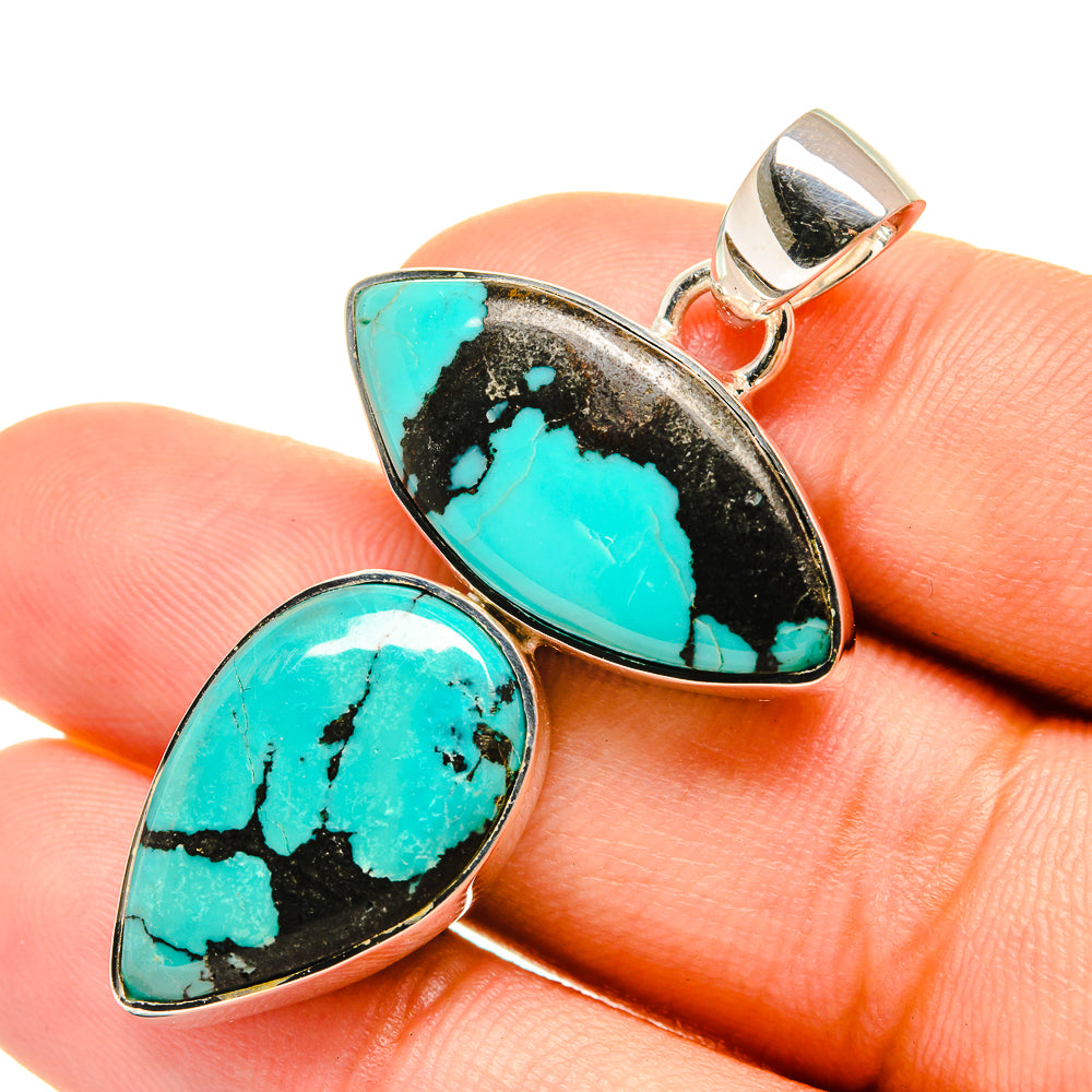 Tibetan Turquoise Pendants handcrafted by Anasilvercos - PD6530