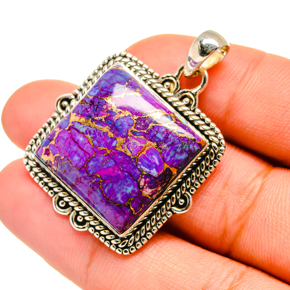 Purple Copper Composite Turquoise Pendants handcrafted by Anasilvercos - PD6575