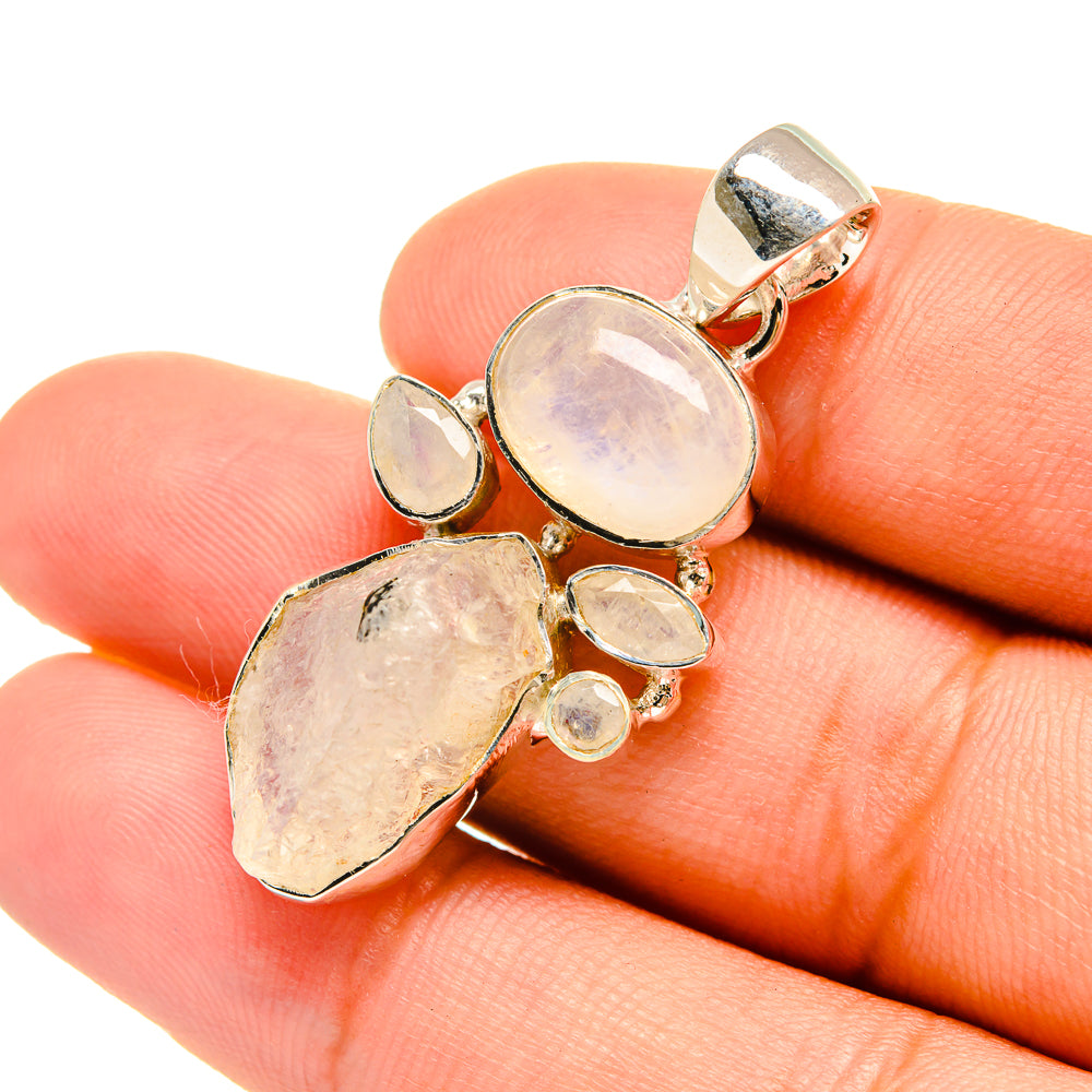 Rainbow Moonstone Pendants handcrafted by Anasilvercos - PD6591