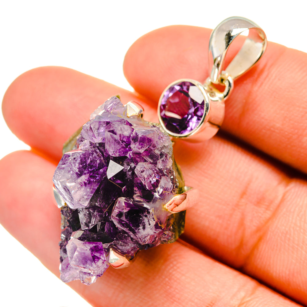 Amethyst Crystal Pendants handcrafted by Anasilvercos - PD6593