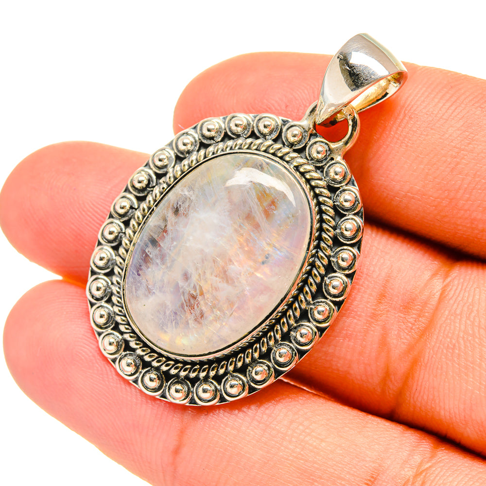 Rainbow Moonstone Pendants handcrafted by Anasilvercos - PD6598