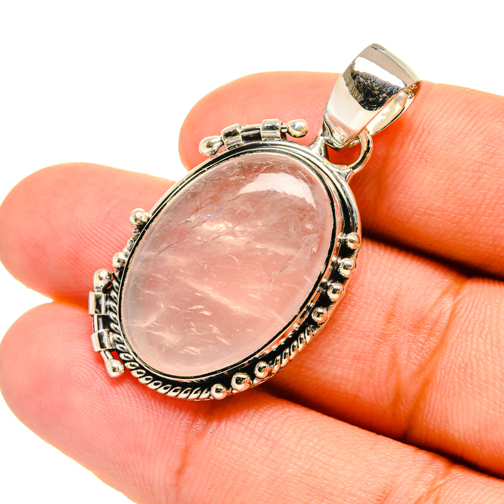 Rose Quartz Pendants handcrafted by Anasilvercos - PD6599