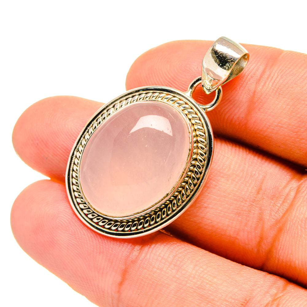 Rose Quartz Pendants handcrafted by Anasilvercos - PD6600