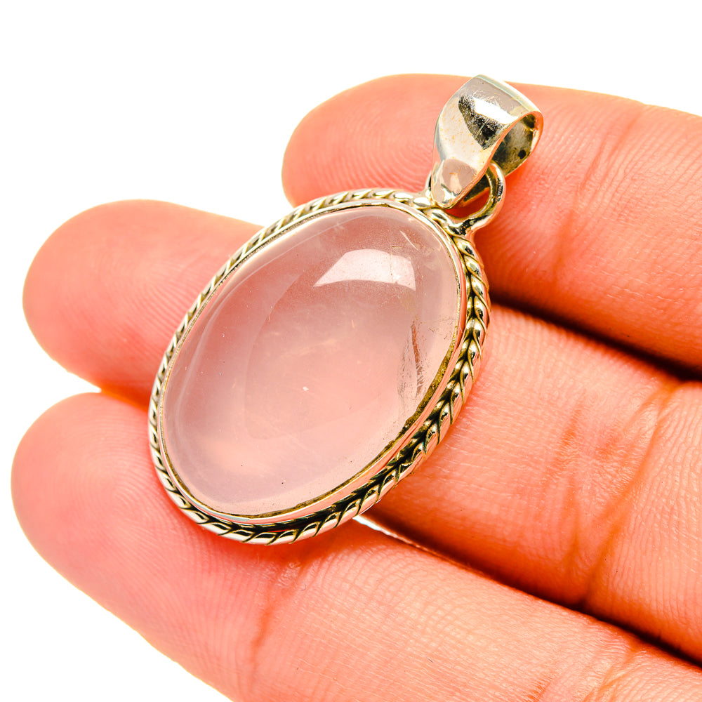 Rose Quartz Pendants handcrafted by Anasilvercos - PD6601
