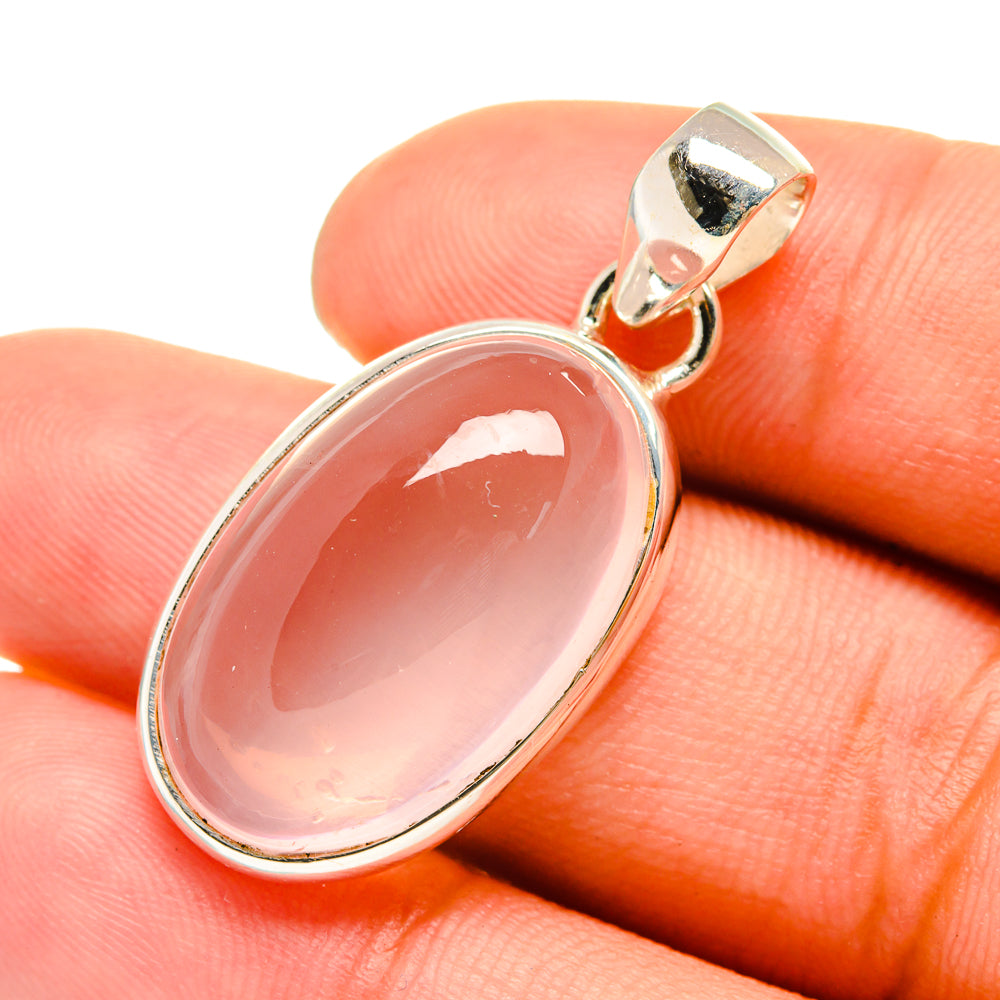 Rose Quartz Pendants handcrafted by Anasilvercos - PD6603