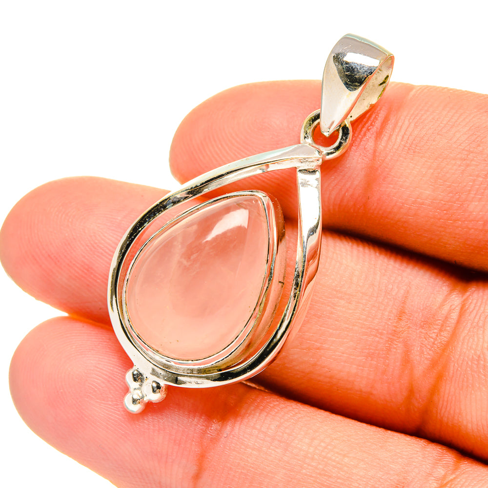 Rose Quartz Pendants handcrafted by Anasilvercos - PD6605