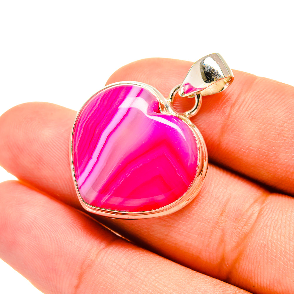 Pink Botswana Agate Pendants handcrafted by Anasilvercos - PD6616