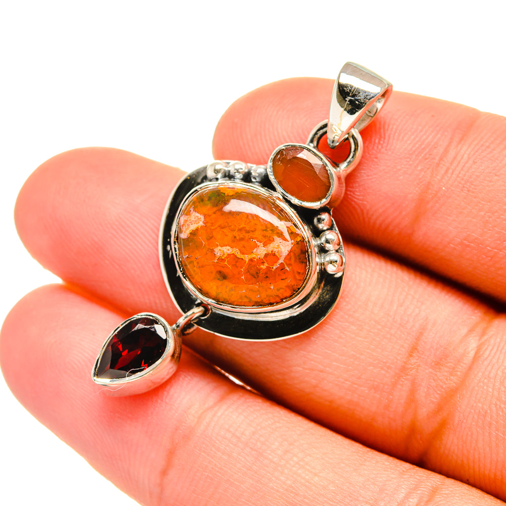 Mexican Fire Opal Pendants handcrafted by Anasilvercos - PD6631