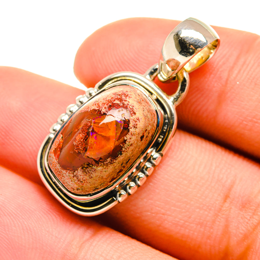 Mexican Fire Opal Pendants handcrafted by Anasilvercos - PD6632