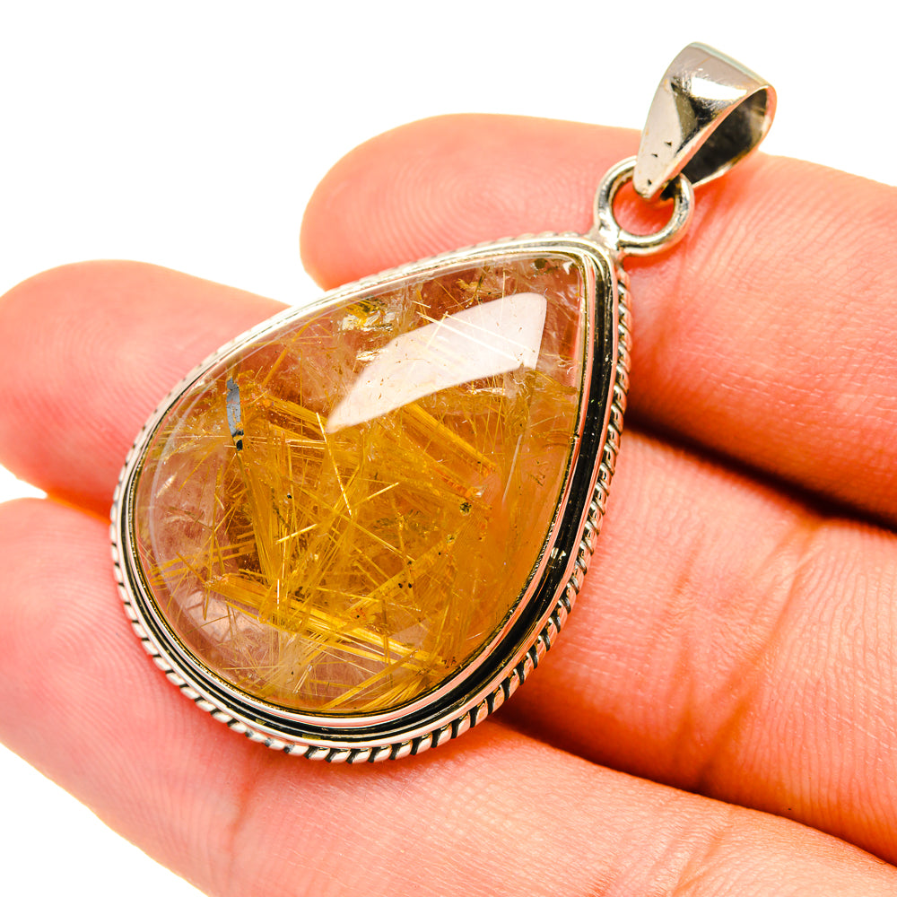 Rutilated Quartz Pendants handcrafted by Anasilvercos - PD6639