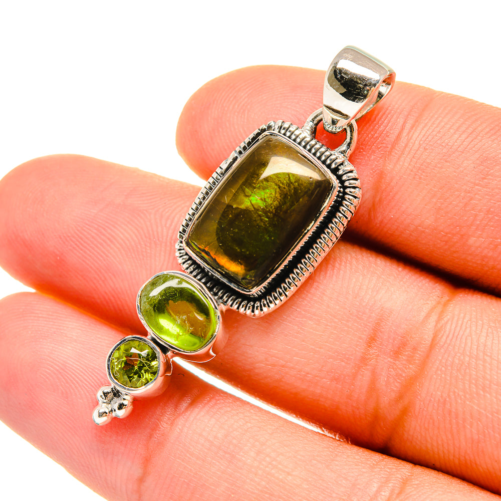 Ammolite Pendants handcrafted by Anasilvercos - PD6640