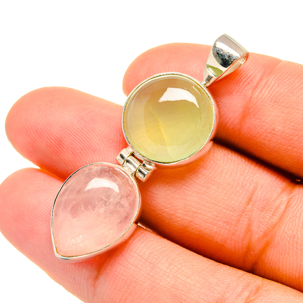 Rose Quartz Pendants handcrafted by Anasilvercos - PD6643