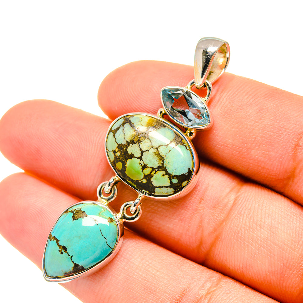 Tibetan Turquoise Pendants handcrafted by Anasilvercos - PD6659