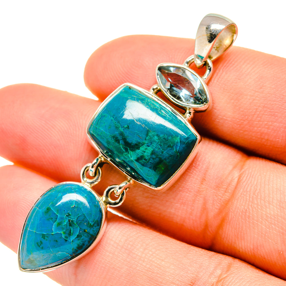 Chrysocolla Pendants handcrafted by Anasilvercos - PD6661