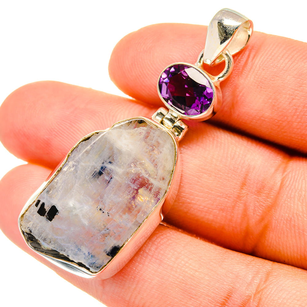 Rainbow Moonstone Pendants handcrafted by Anasilvercos - PD6663