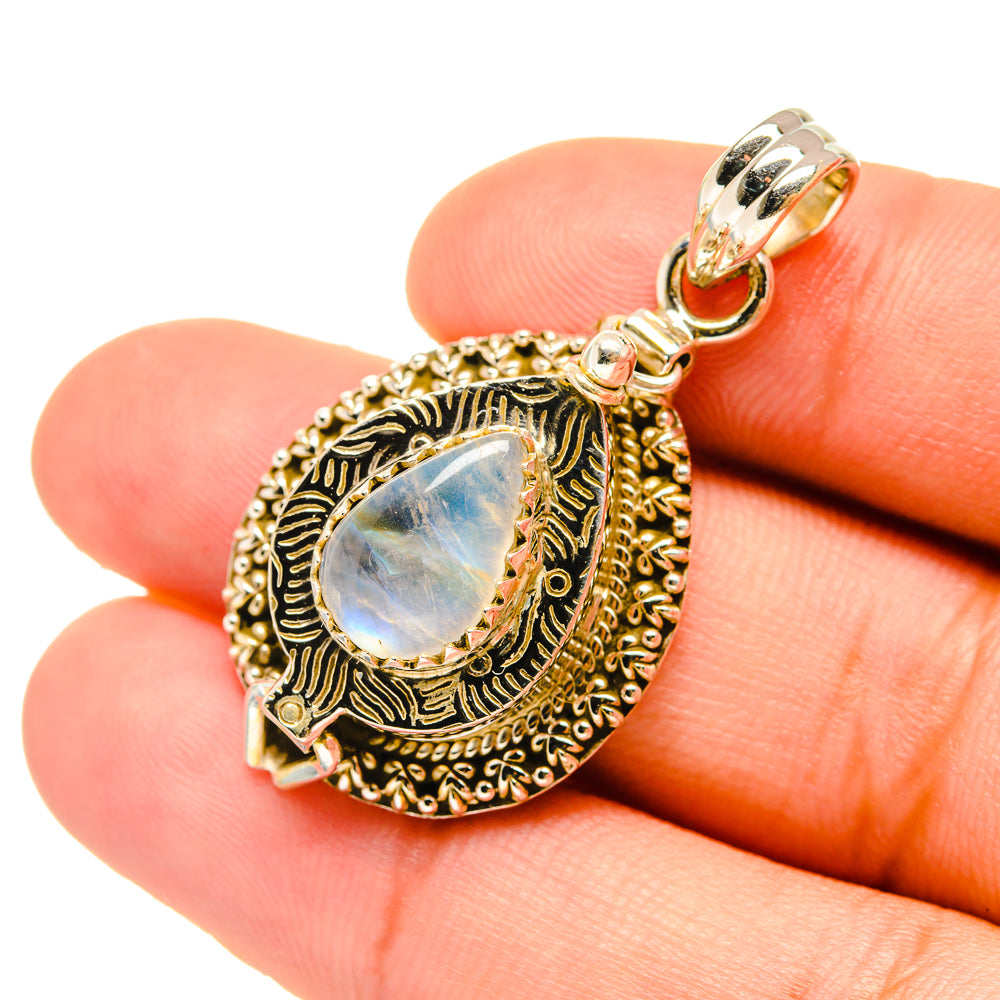 Rainbow Moonstone Pendants handcrafted by Anasilvercos - PD6682