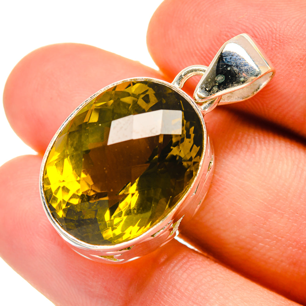 Olive Quartz Pendants handcrafted by Anasilvercos - PD6725