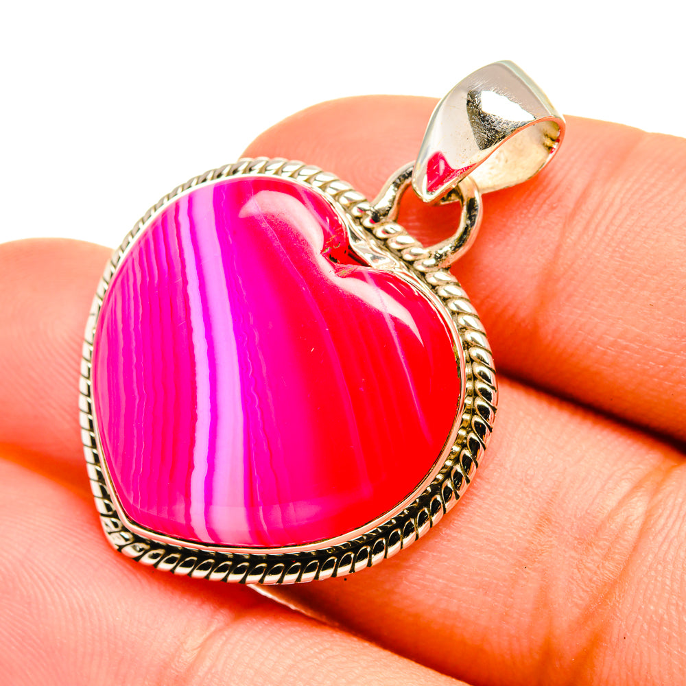 Pink Botswana Agate Pendants handcrafted by Anasilvercos - PD6735