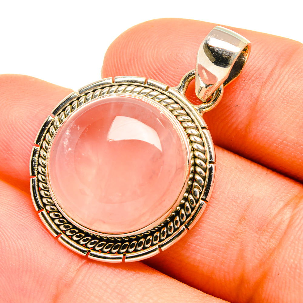 Rose Quartz Pendants handcrafted by Anasilvercos - PD6750