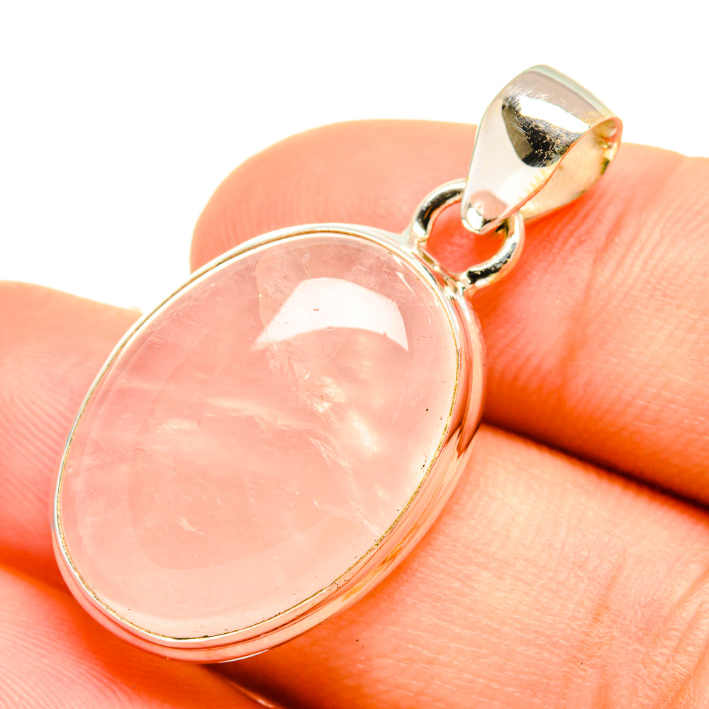 Rose Quartz Pendants handcrafted by Anasilvercos - PD6755