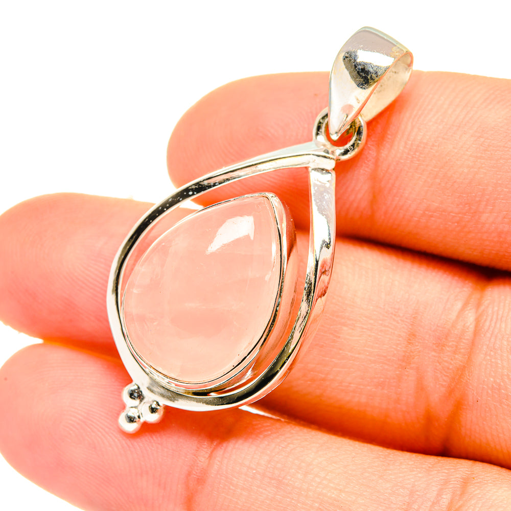 Rose Quartz Pendants handcrafted by Anasilvercos - PD6757