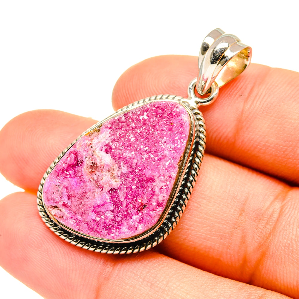 Cobalto Calcite Druzy Pendants handcrafted by Anasilvercos - PD6763