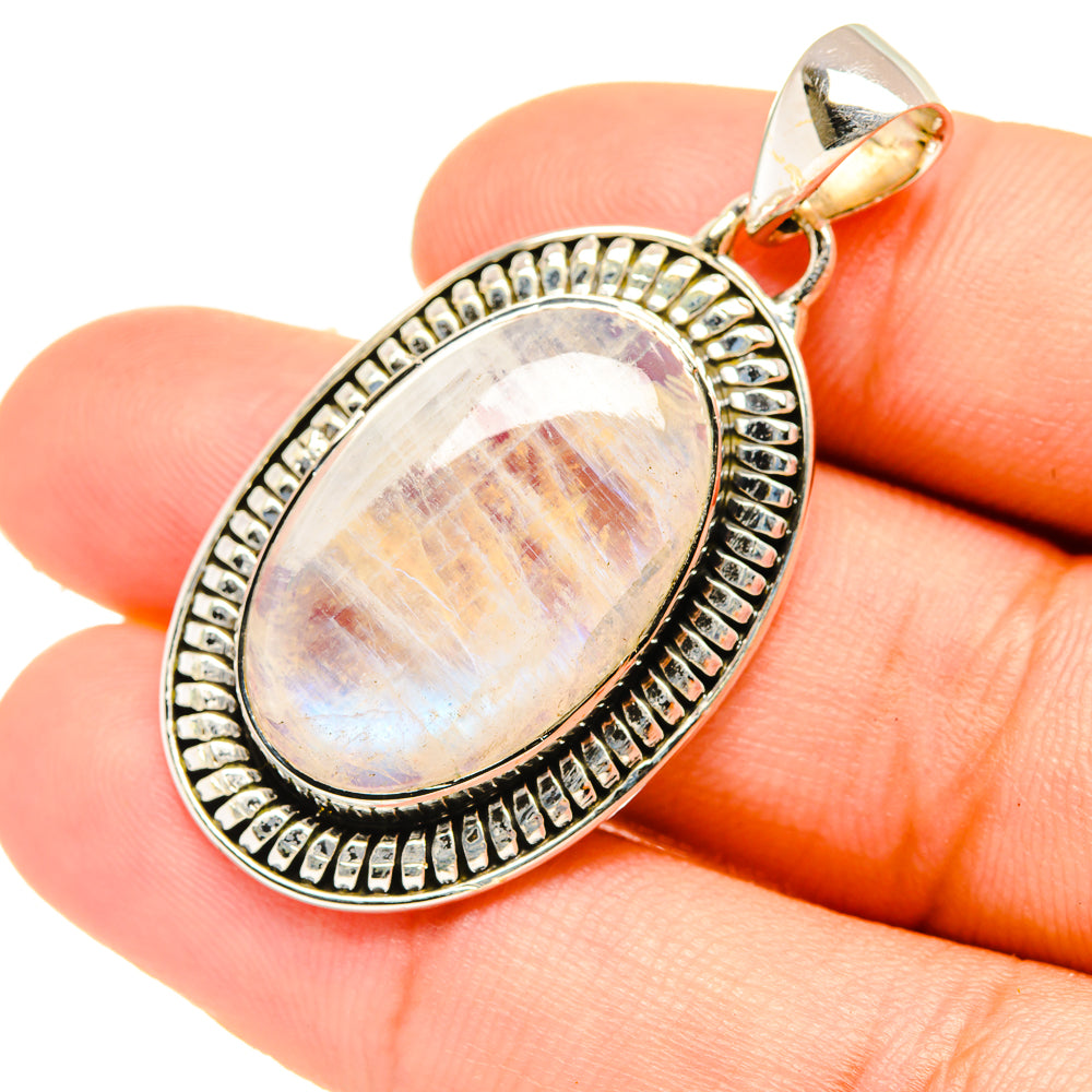Rainbow Moonstone Pendants handcrafted by Anasilvercos - PD6772