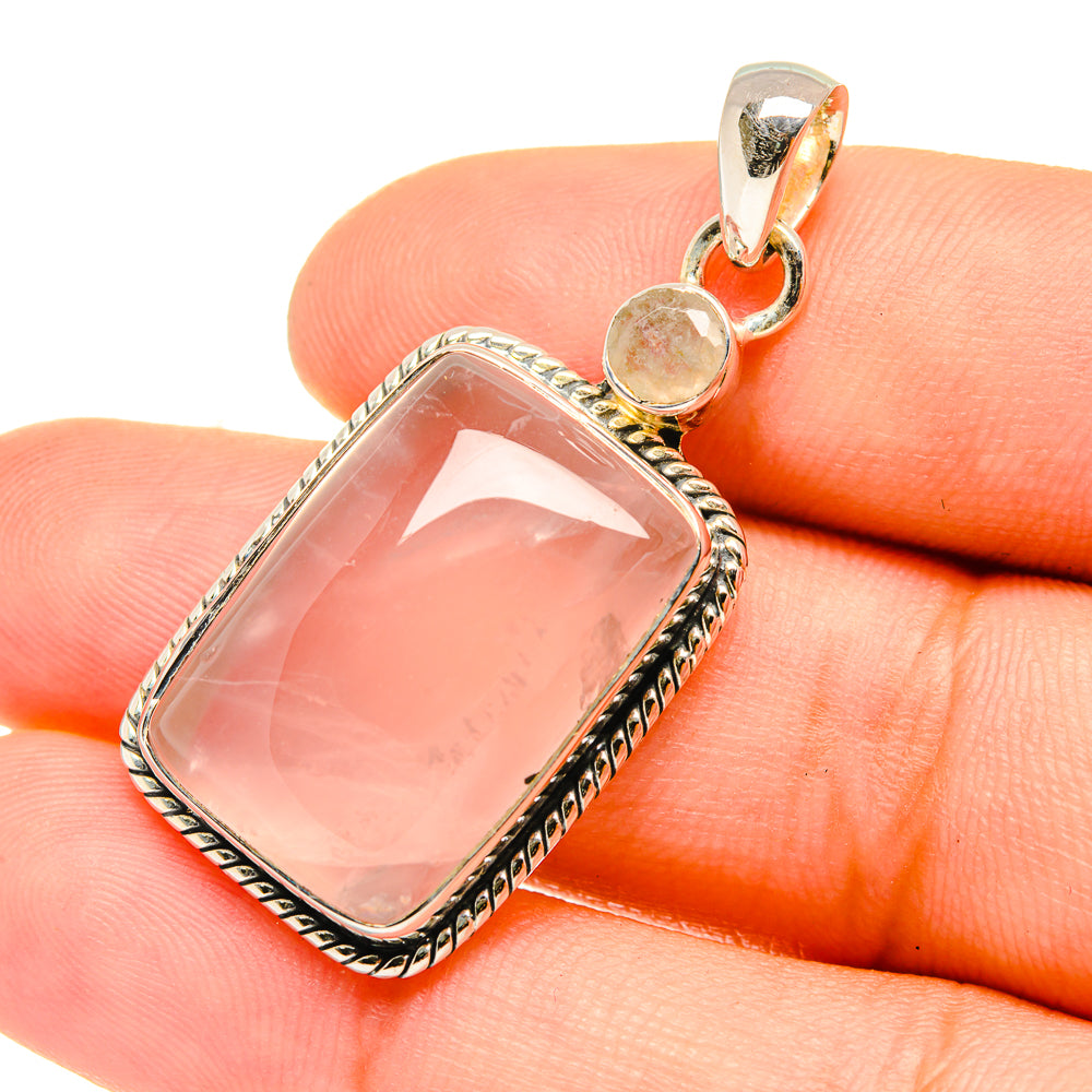 Rose Quartz Pendants handcrafted by Anasilvercos - PD6779