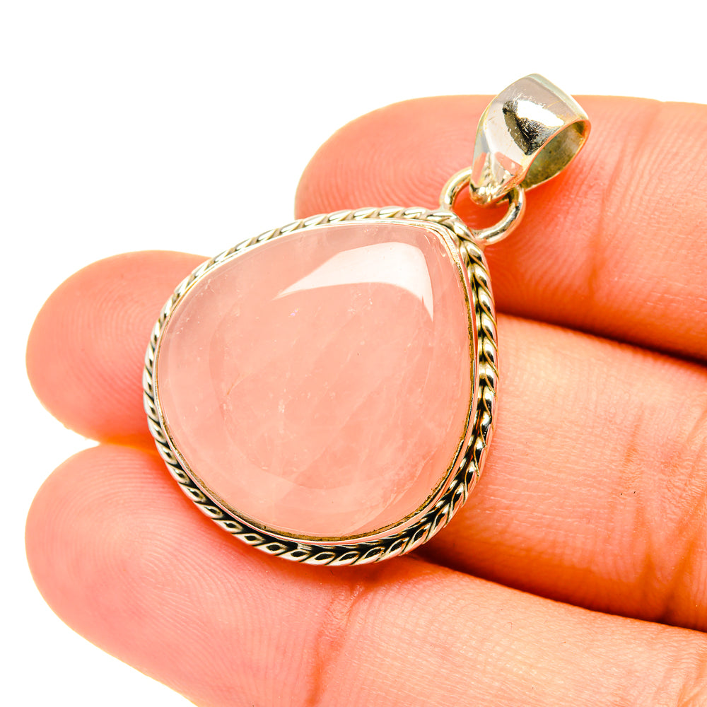 Rose Quartz Pendants handcrafted by Anasilvercos - PD6788