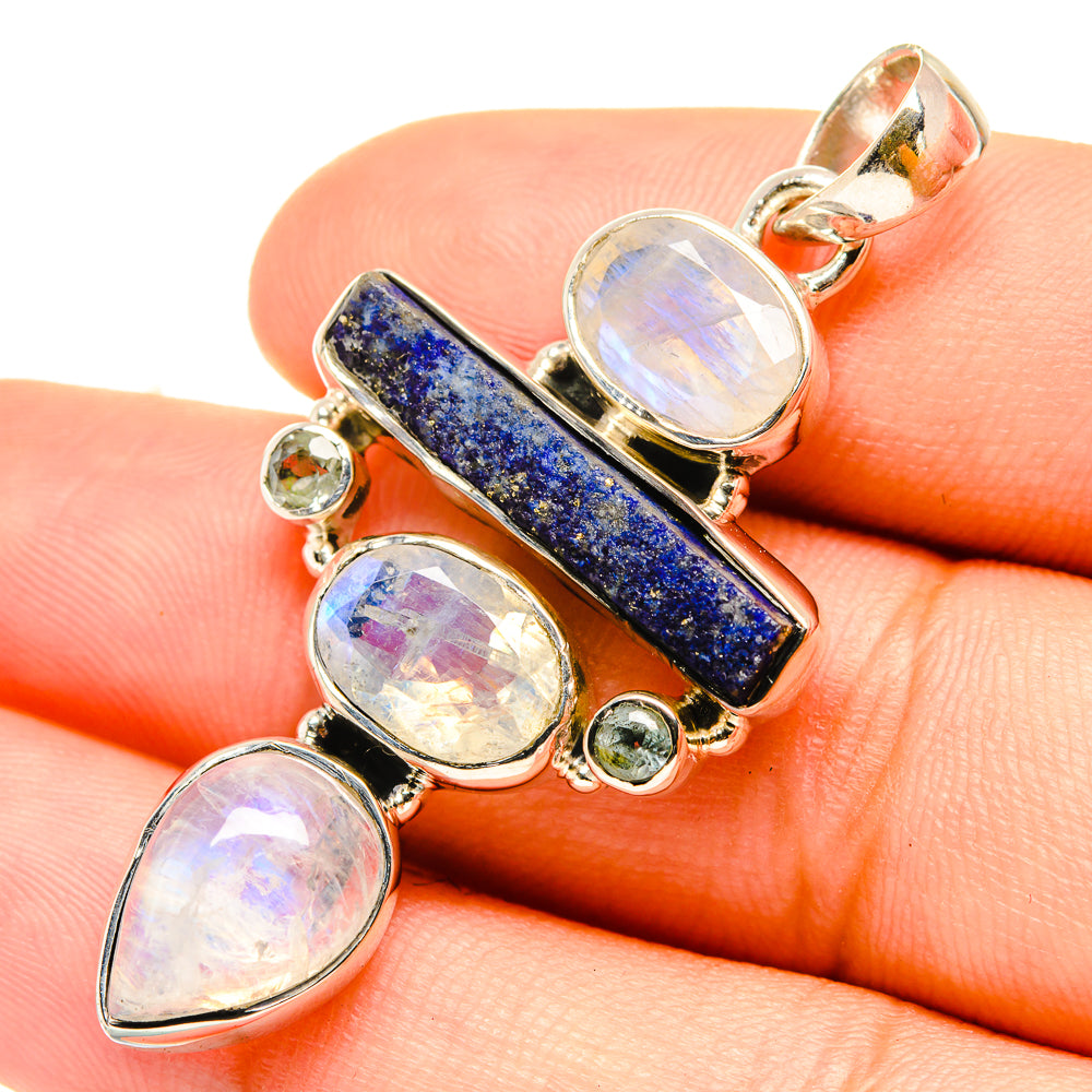 Rainbow Moonstone Pendants handcrafted by Anasilvercos - PD6815