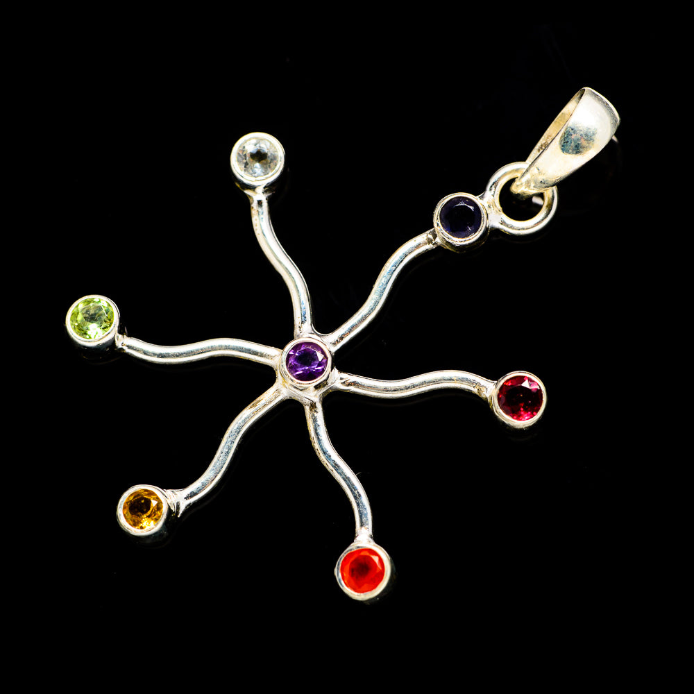 Multi-Stone Chakra Pendants handcrafted by Anasilvercos - PD682018