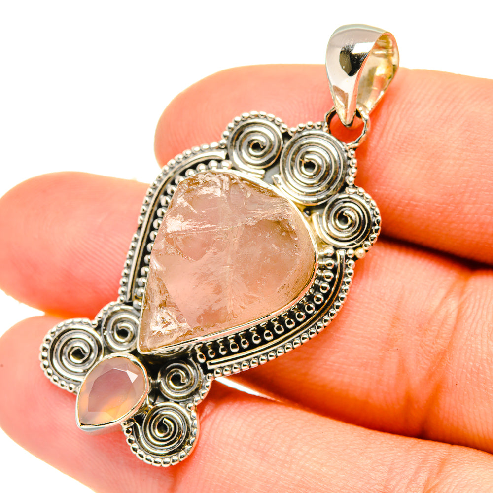 Rose Quartz Pendants handcrafted by Anasilvercos - PD6837