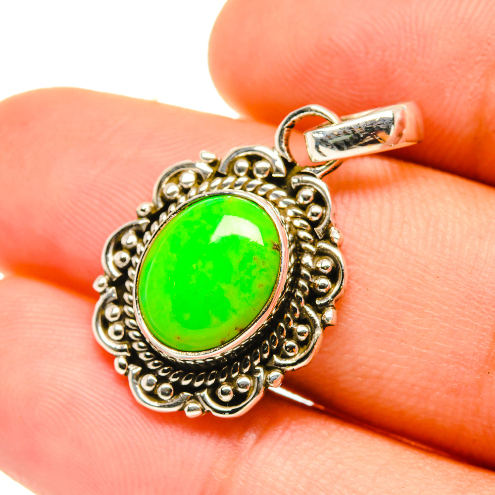 Green Copper Composite Turquoise Pendants handcrafted by Anasilvercos - PD6857