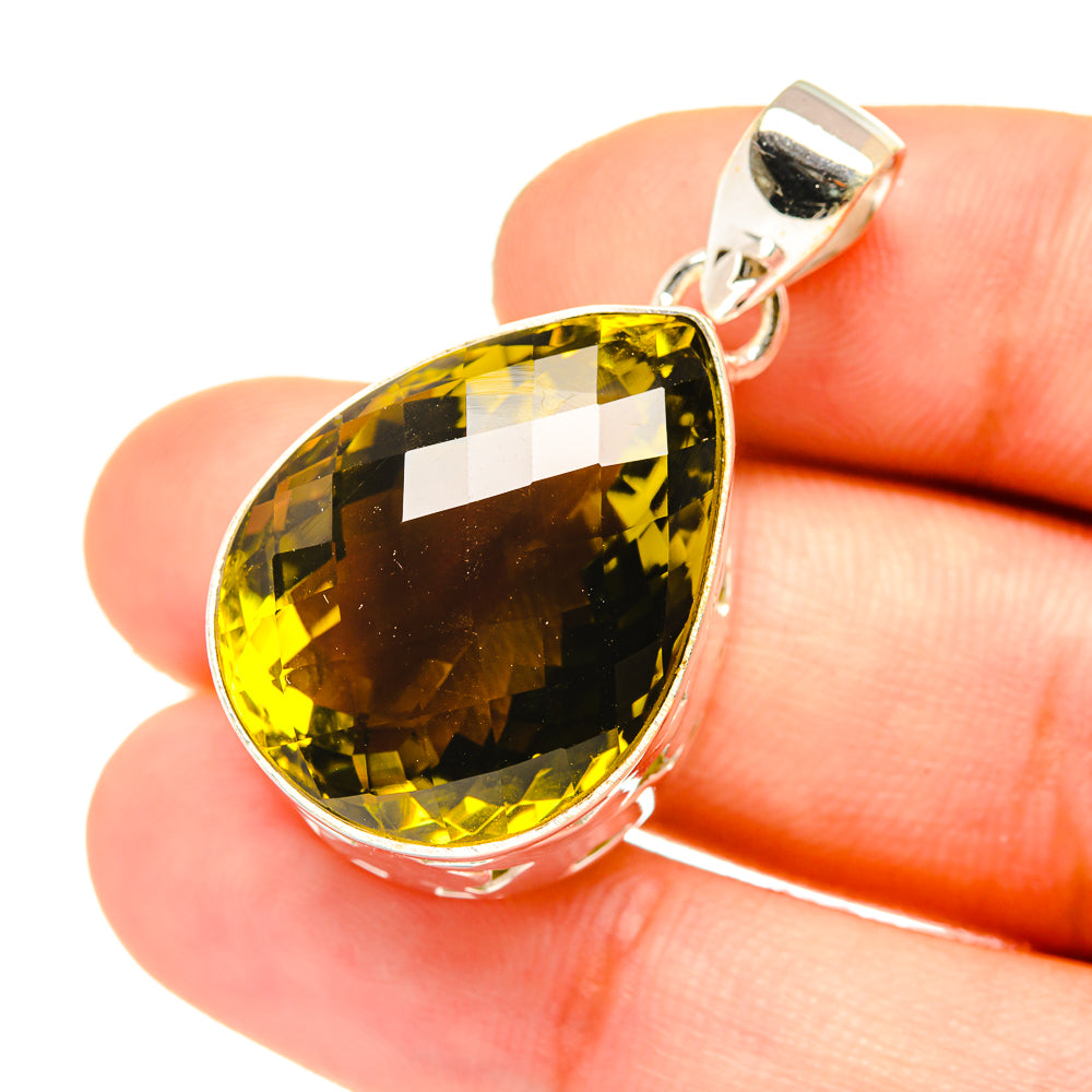 Olive Quartz Pendants handcrafted by Anasilvercos - PD6864