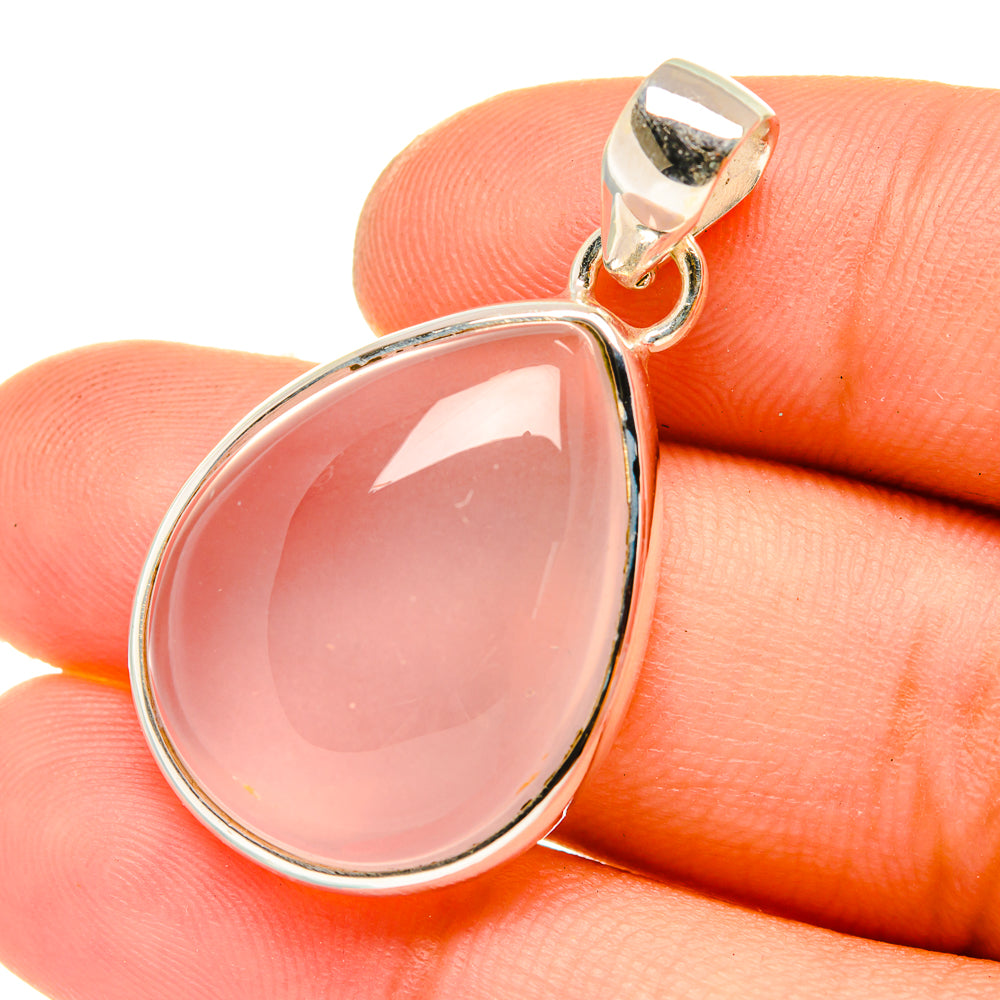 Rose Quartz Pendants handcrafted by Anasilvercos - PD6865