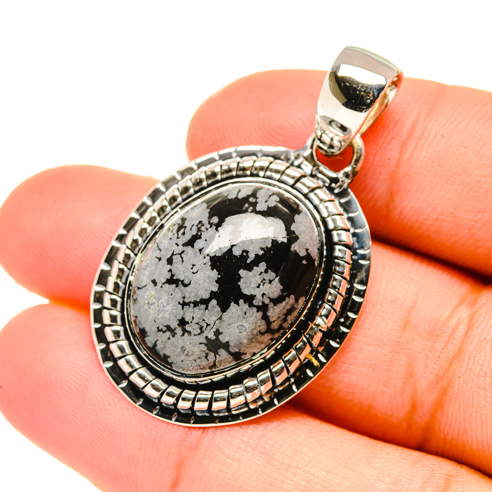 Snowflake Obsidian Pendants handcrafted by Anasilvercos - PD6872