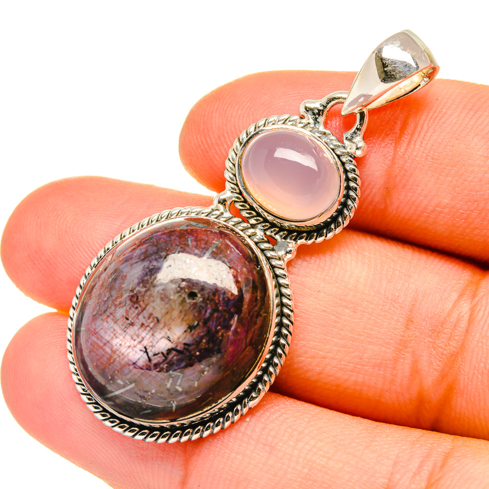 Star Ruby, Rose Quartz Pendants handcrafted by Anasilvercos - PD6894