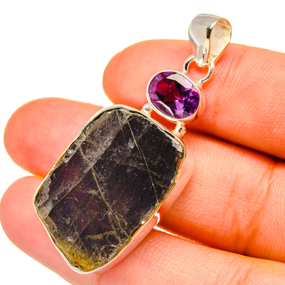 Labradorite, Amethyst Pendants handcrafted by Anasilvercos - PD6904