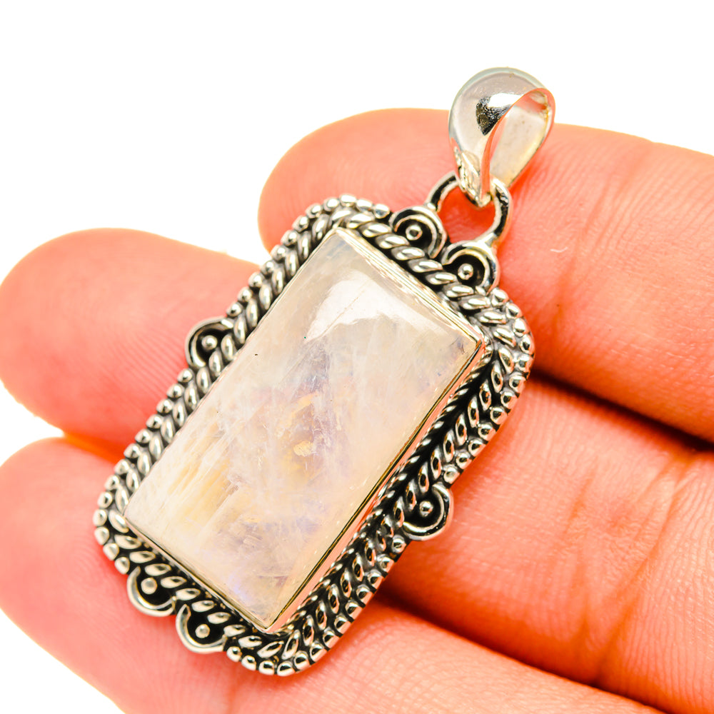 Rainbow Moonstone Pendants handcrafted by Anasilvercos - PD6915