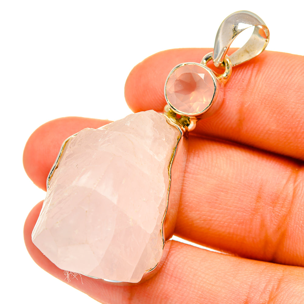 Kunzite, Rose Quartz Pendants handcrafted by Anasilvercos - PD6921