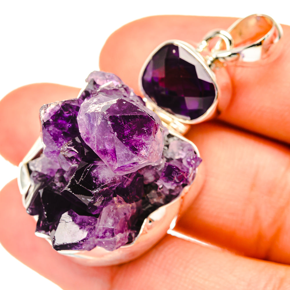 Amethyst Crystal Pendants handcrafted by Anasilvercos - PD6922