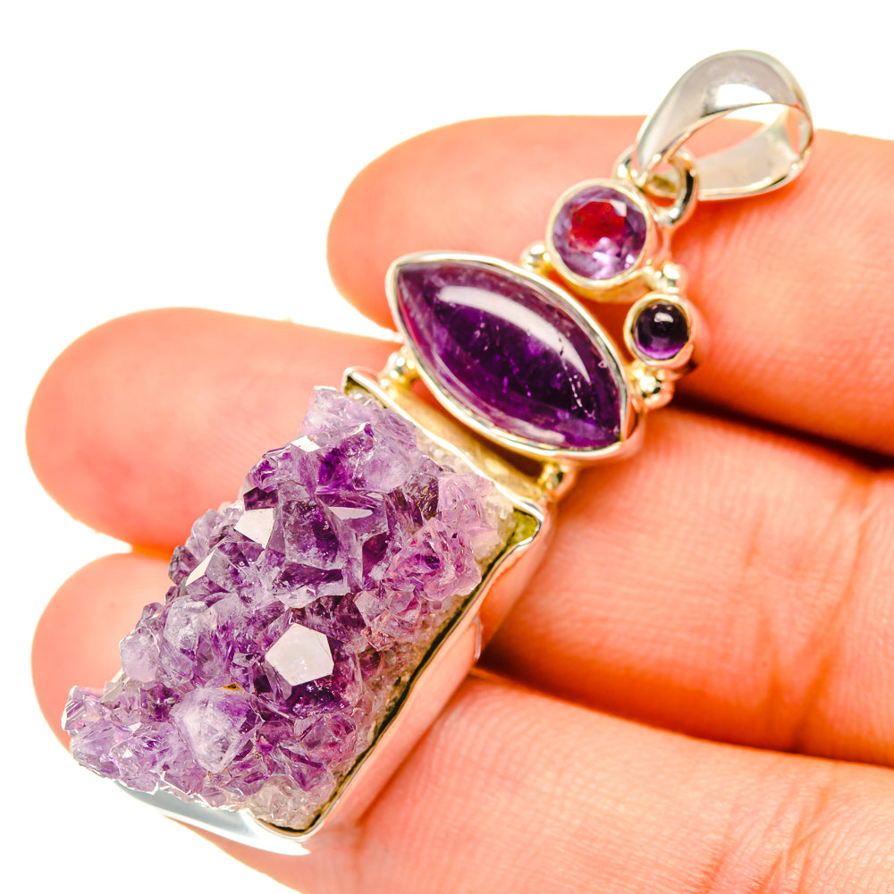 Amethyst Crystal Pendants handcrafted by Anasilvercos - PD6923