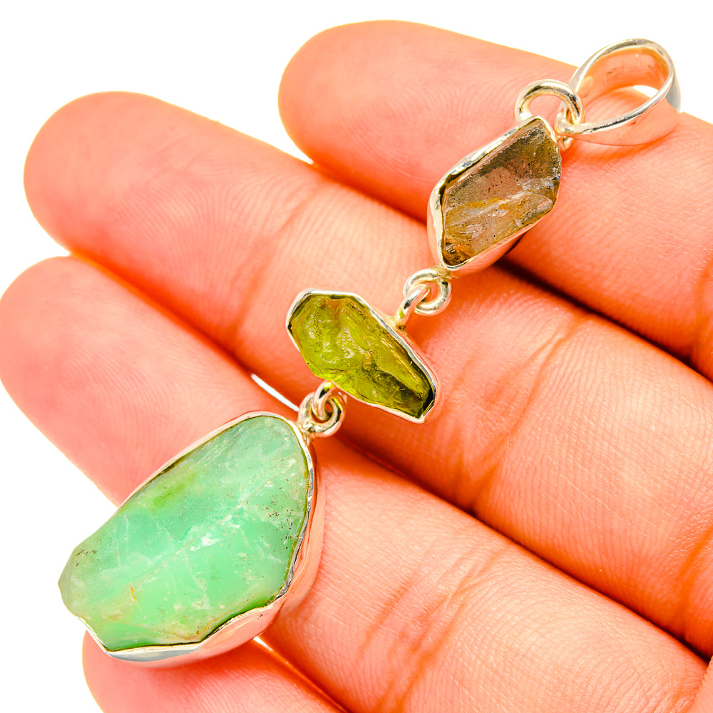 Chrysoprase, Labradorite, Peridot Pendants handcrafted by Anasilvercos - PD6926