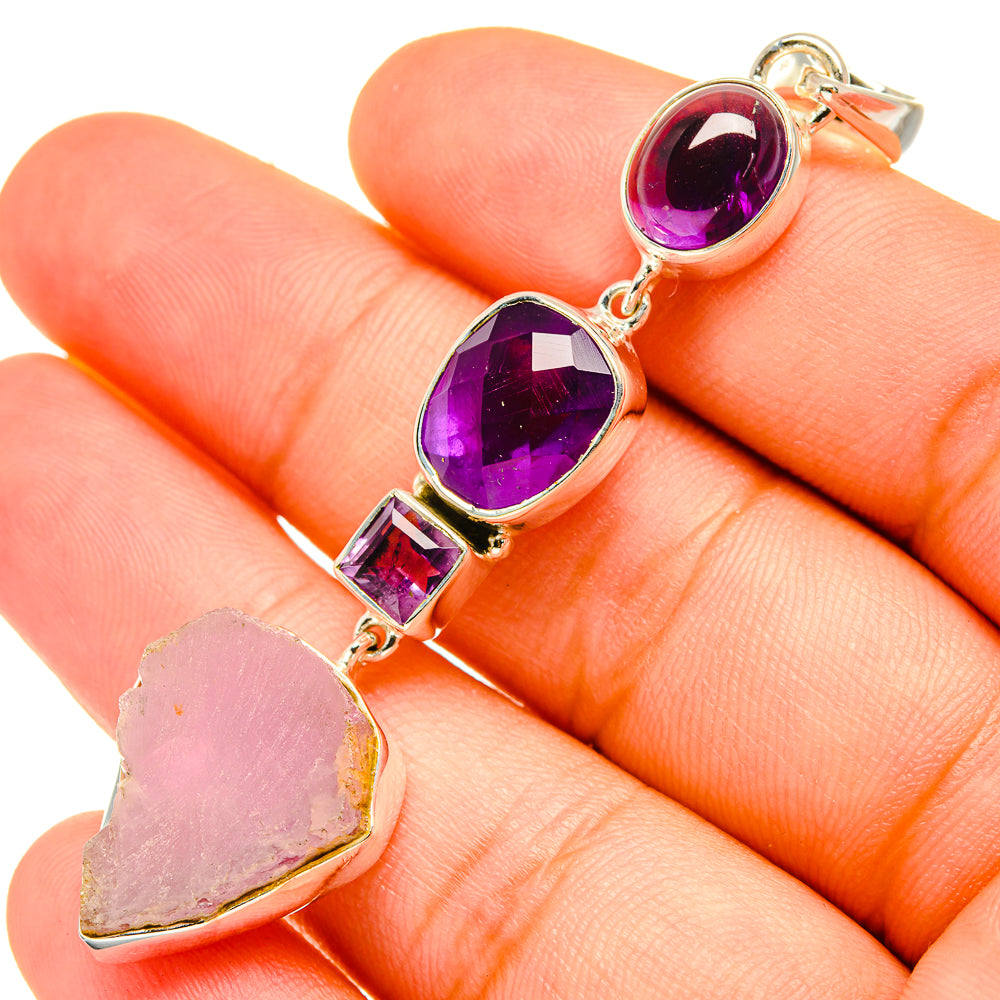 Kunzite, Amethyst Pendants handcrafted by Anasilvercos - PD6927