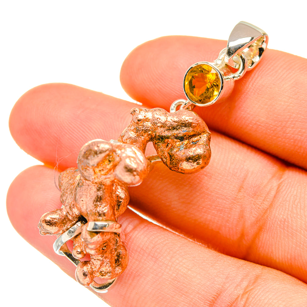 Splash Copper, Citrine Pendants handcrafted by Anasilvercos - PD6936