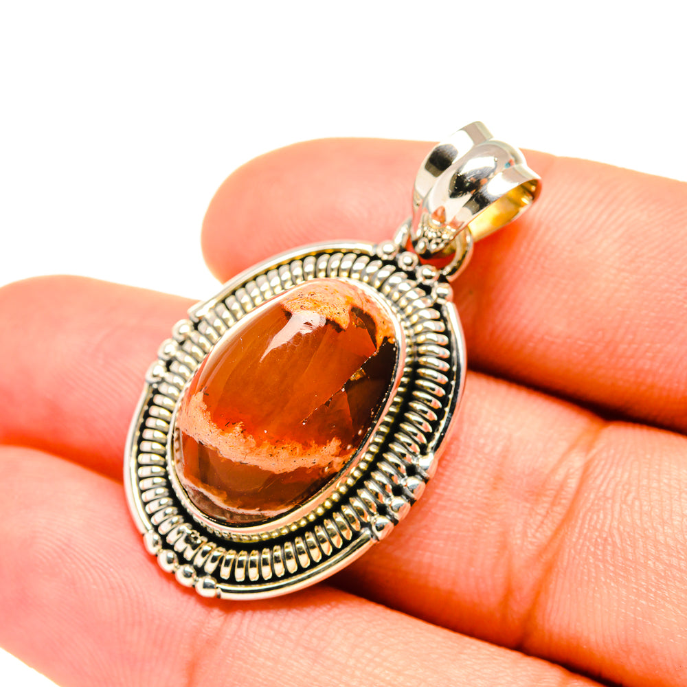 Mexican Fire Opal Pendants handcrafted by Anasilvercos - PD6960