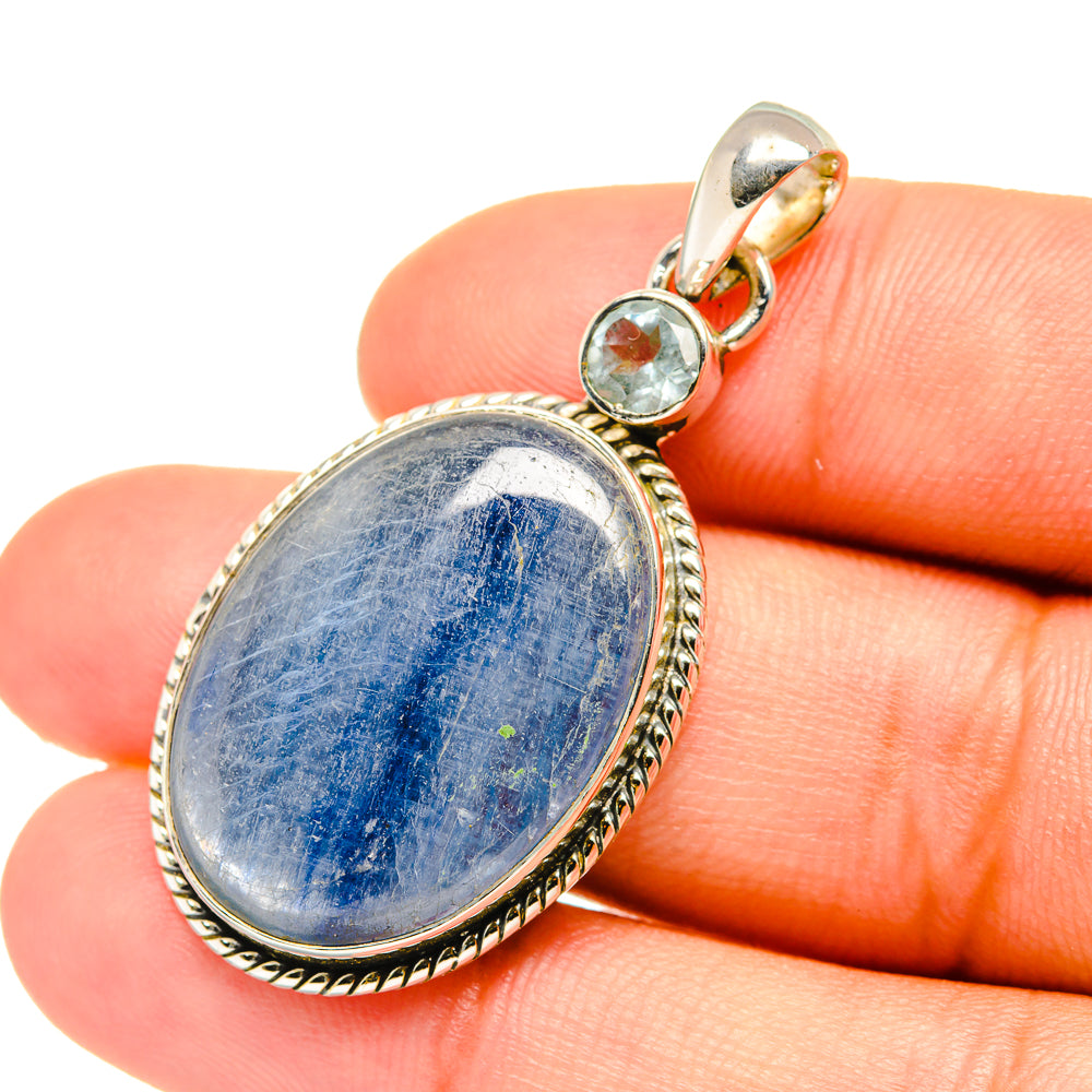 Kyanite, Blue Topaz Pendants handcrafted by Anasilvercos - PD6977