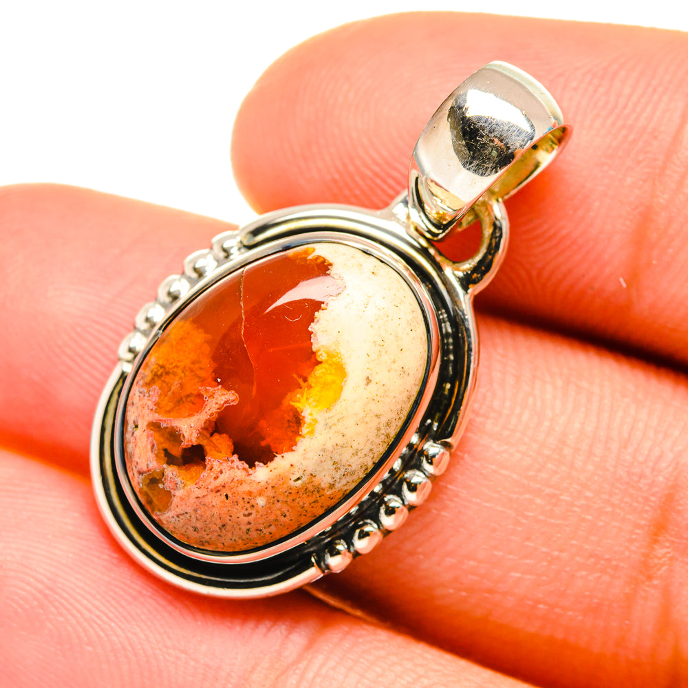 Mexican Fire Opal Pendants handcrafted by Anasilvercos - PD7000
