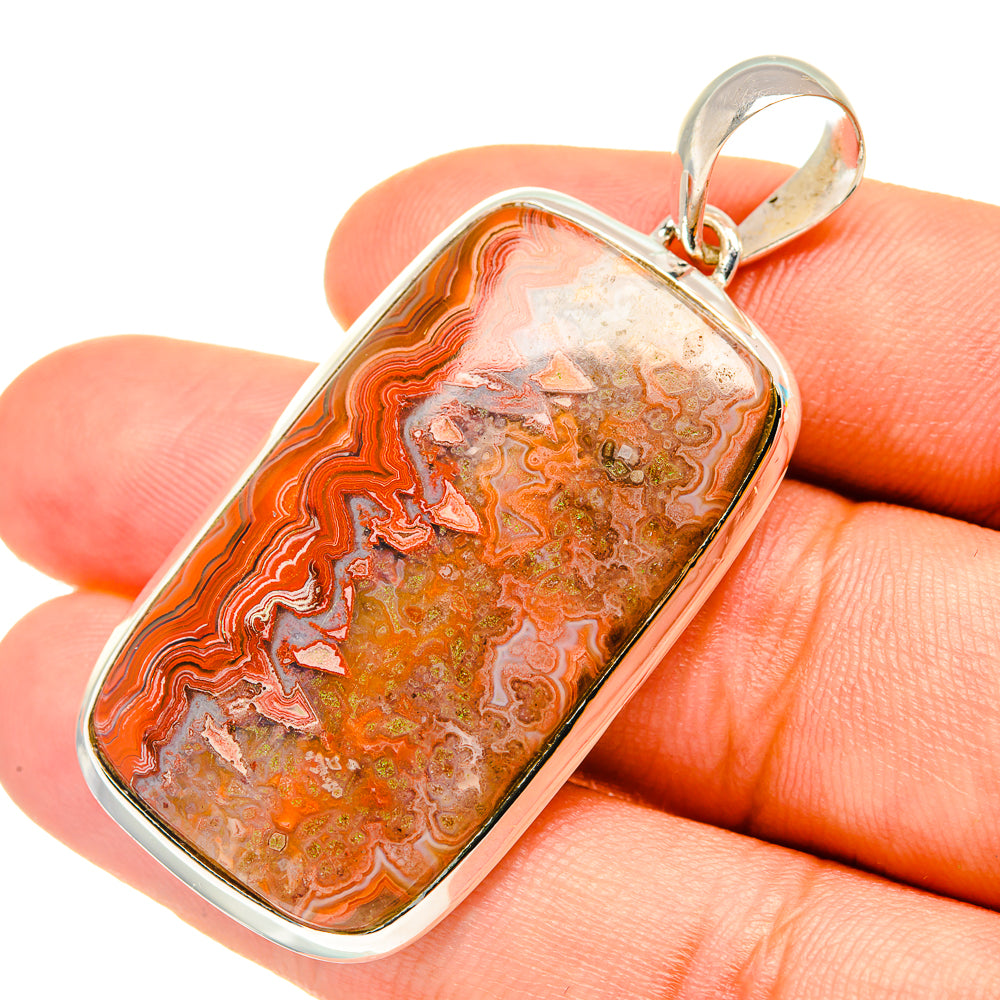 Crazy Lace Agate Pendants handcrafted by Anasilvercos - PD7007