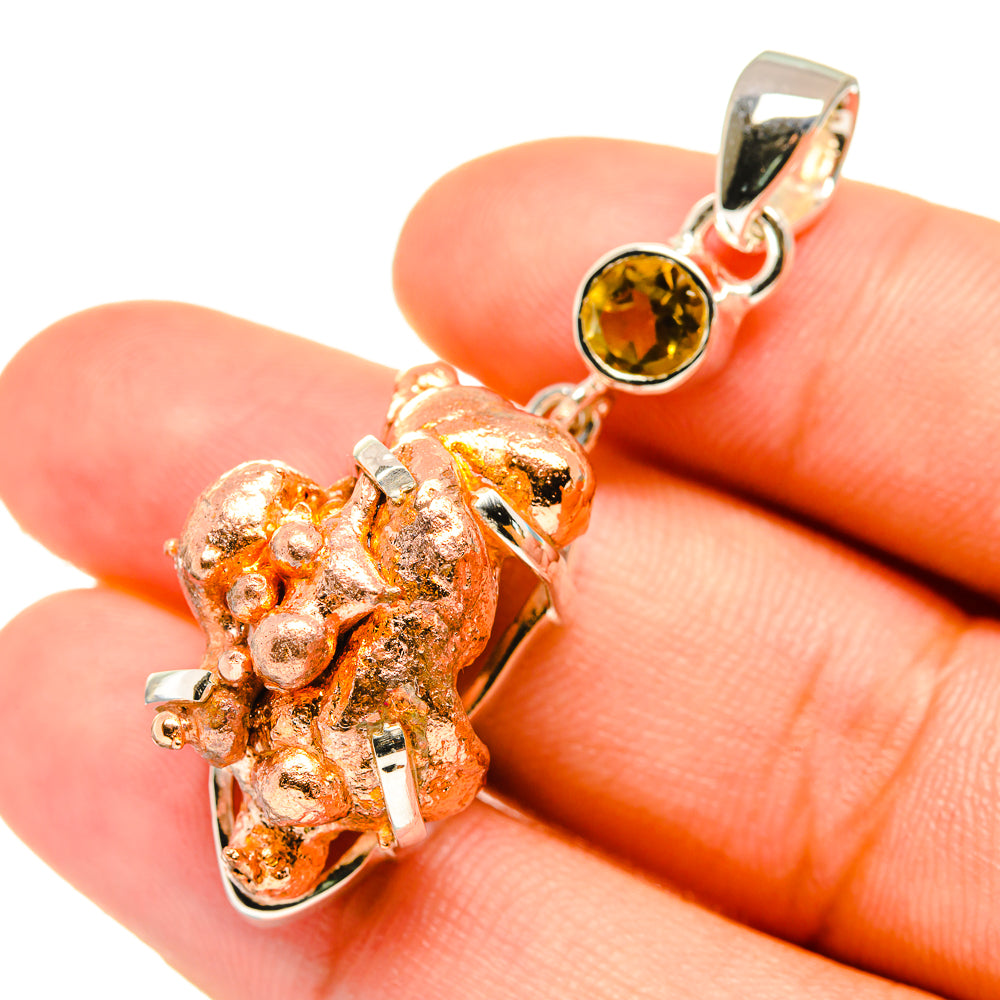 Splash Copper, Citrine Pendants handcrafted by Anasilvercos - PD7018